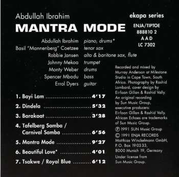 CD Abdullah Ibrahim: Mantra Mode