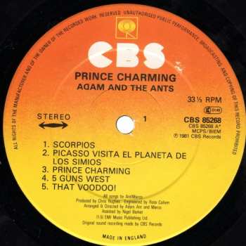 LP Adam And The Ants: Prince Charming