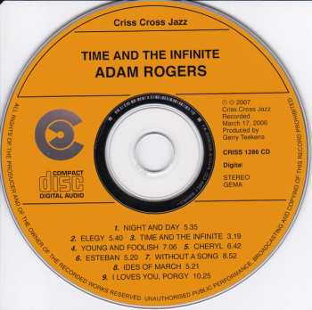 CD Adam Rogers: Time And The Infinite
