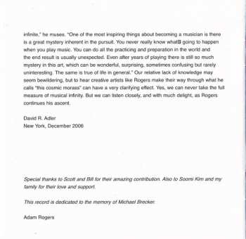 CD Adam Rogers: Time And The Infinite