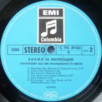 2LP/Zestaw pudełkowy Adamo: Adamo In Deutschland (Live-Konzert Aus Der Philharmonie In Berlin)