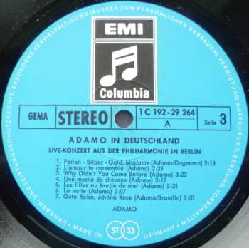 2LP/Zestaw pudełkowy Adamo: Adamo In Deutschland (Live-Konzert Aus Der Philharmonie In Berlin)