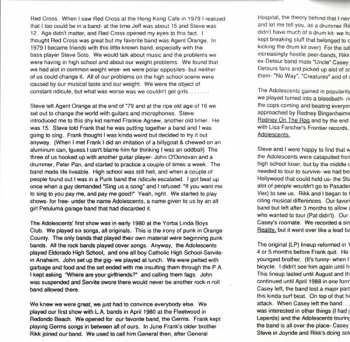 CD Adolescents: Live 1981 And 1986