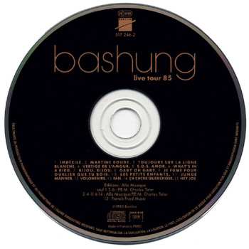 CD Alain Bashung: Live Tour 85