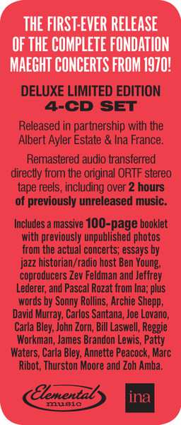 4CD/Zestaw pudełkowy Albert Ayler: Revelations - The Complete ORTF 1970 Fondation Maeght Recordings DLX | LTD