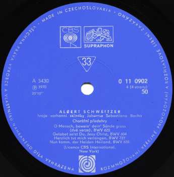 2LP/Zestaw pudełkowy Albert Schweitzer: Hraje Bacha (2xLP + BOX + BOOKLET)