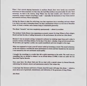 LP Alex Rossi: Greg Wilson & Alex Rossi Acoustic CLR