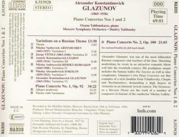 CD Alexander Glazunov: Piano Concertos Nos 1 And 2