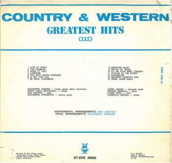 LP Alexandru Andrieș: Country & Western Greatest Hits (III)