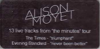 CD Alison Moyet: Minutes And Seconds - Live