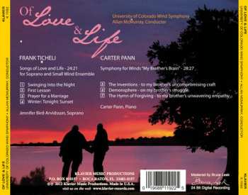 CD University Of Colorado Wind Symphony: Of Love & Life: Wind Music By Frank Ticheli & Carter Pann