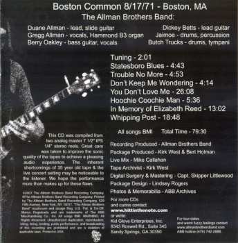 CD The Allman Brothers Band: Boston Common 8-17-71