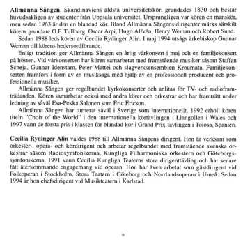 CD Allmänna Sången: Årstider / Seasons - Choral Music A Cappella