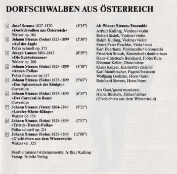 CD Alt-Wiener Strauss-Ensemble: Dorfschwalben Aus Österreich