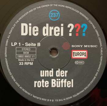 2LP André Marx: Die Drei ??? 237 - Und Der Rote Büffel