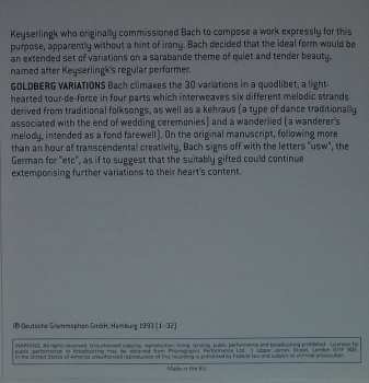 CD Johann Sebastian Bach: Goldberg Variations