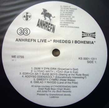 LP Anhrefn: Live! Rhedeg I Bohemia