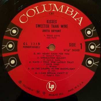 CD Anita Bryant: Kisses Sweeter Than Wine