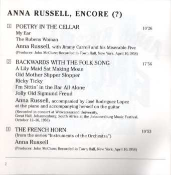 CD Anna Russell: Anna Russell, Encore?