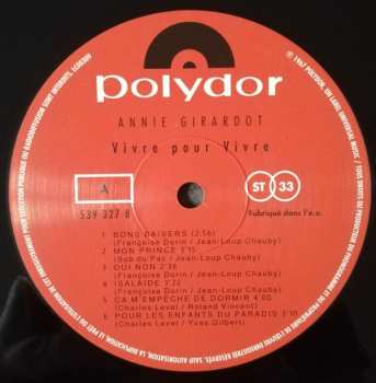 LP Annie Girardot: Vivre Pour Vivre