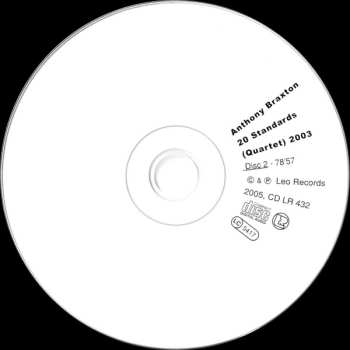 4CD Anthony Braxton: 20 Standards (Quartet) 2003 LTD