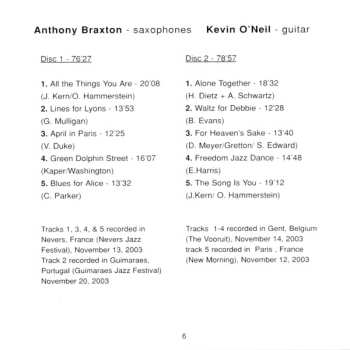 4CD Anthony Braxton: 20 Standards (Quartet) 2003 LTD