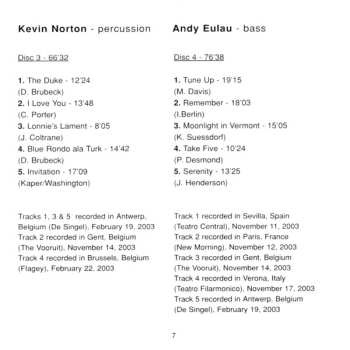 4CD Anthony Braxton: 20 Standards (Quartet) 2003 LTD