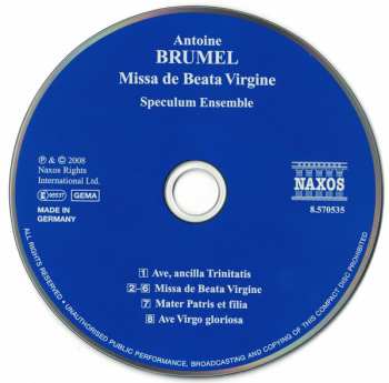 CD Antoine Brumel: Missa de Beata Virgine