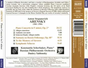 CD Anton Stepanovich Arensky: Piano Concerto In F Minor • Fantasia On Russian Folk Songs • To the Memory Of Suvorov • Symphonic Scherzo