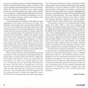 CD Anton Stepanovich Arensky: Piano Concerto In F Minor • Fantasia On Russian Folk Songs • To the Memory Of Suvorov • Symphonic Scherzo