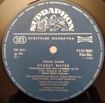 2LP/Zestaw pudełkowy Antonín Dvořák: Stabat Mater
