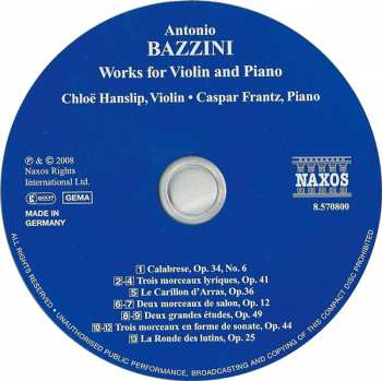 CD Chloë Hanslip: Works For Violin And Piano