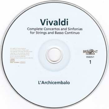 4CD/Zestaw pudełkowy Antonio Vivaldi: Complete Concertos And Sinfonias For Strings And Basso Continuo