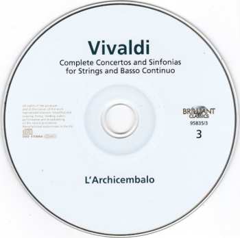 4CD/Zestaw pudełkowy Antonio Vivaldi: Complete Concertos And Sinfonias For Strings And Basso Continuo