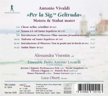 CD Antonio Vivaldi: "Per la Sig.ra Geltruda" Motes & Stabat Mater