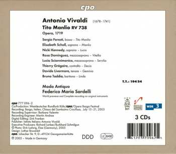 3CD/Zestaw pudełkowy Antonio Vivaldi: Tito Manlio