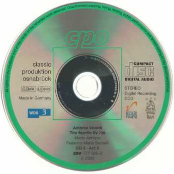 3CD/Zestaw pudełkowy Antonio Vivaldi: Tito Manlio