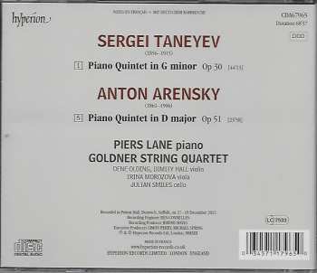 CD Sergey Ivanovich Taneyev: Piano Quintet Op. 51, Piano Quintet Op. 30