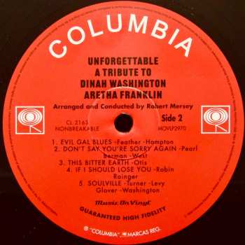 LP Aretha Franklin: Unforgettable (A Tribute To Dinah Washington)