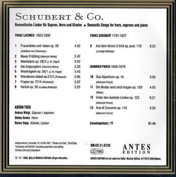 CD Arion Trio: Schubert & Co. - Romantic Songs For Horn, Soprano And Piano
