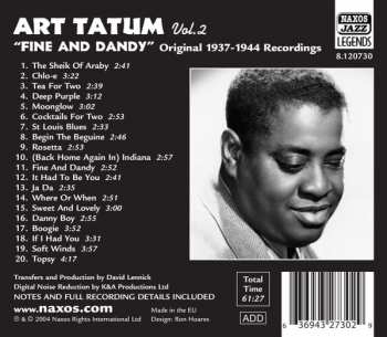 CD Art Tatum: Art Tatum Vol. 2, Fine And Dandy, Original Recordings 1937-1944
