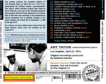 CD Art Tatum: The Greatest Piano Of Them All