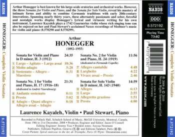 CD Arthur Honegger: Complete Violin Sonatas