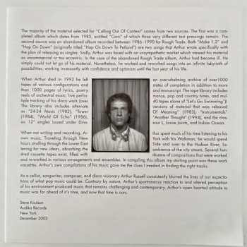 2LP Arthur Russell: Calling Out Of Context