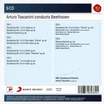 6CD/Zestaw pudełkowy Arturo Toscanini: Arturo Toscanini conducts Beethoven