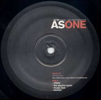 3LP As One: So Far (So Good)...Twelve Years Of Electronic Soul