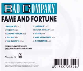 CD Bad Company: Fame And Fortune