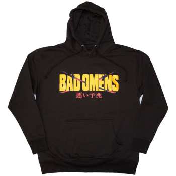 Merch Bad Omens: Bad Omens Unisex Pullover Hoodie: Samurai Woman (black) (back Print) (small) S
