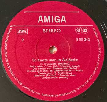 LP Ballhausorchester Kurt Beyer: So Tanzte Man In Alt-Berlin