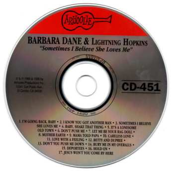 CD Lightnin' Hopkins: Sometimes I Believe She Loves Me